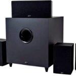 Monoprice Premium 5.1 Channel Home Theater System with Subwoofer – 100 Watt Speakers, 200 Watt Subwoofer, Black