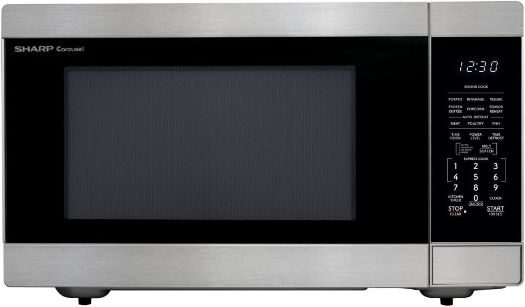 SHARP Countertop Microwave Oven with Removable 16.5″ Carousel Turntable, 1200 Watt, 2.2 Cubic Feet, Stainless Steel