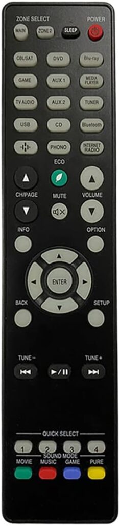 Replacement Remote Control for Denon Channel Home Theater AV Receiver RC-1256 AVR-X6800H AVR-A1H AVR-A10H