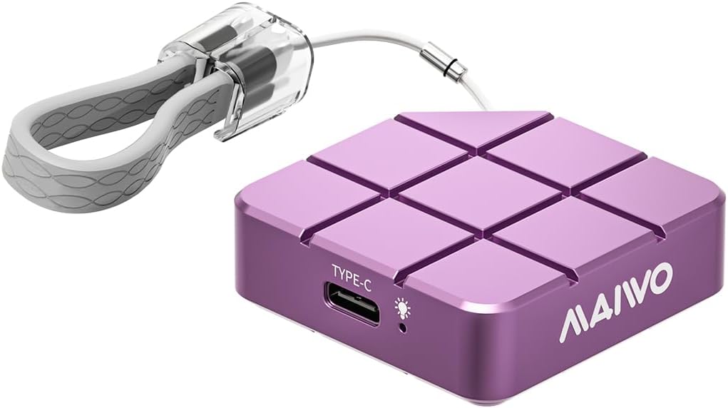 MAIWO 512GB Portable External Solid State Drive Build-in M.2 2230 PCIe NVMe SSD, USB C 3.2 Up to 1050MB/s, Mini Cute PSSD for iPhone 15 16 17 Pro Max MacBook Pro Air, Aluminum (Pinkish Purple)