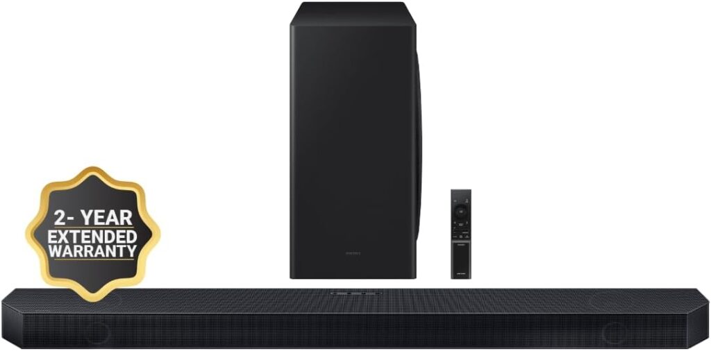 Samsung HW-QS730D Q-Series 3.1.2ch. Wireless Dolby Atmos Soundbar w/Q-Symphony, HW-QS730D/ZA (2024 Model) + 2 Year Extended Warranty