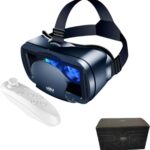3D VR Headset Virtual Reality Glasses Headset with Controller with iPhone or Android Compatible 5-7 inch, for Mobile Games & Movies