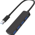 USB 3.0 Hub, 4-Port USB Hub Splitter USB Expander Ultra Slim Portable USB Hub for Laptop, Xbox, Flash Drive, HDD, Keyborad, Mouse, Console, Printer, Camera Compatible with Windows, Mac, Linux