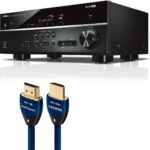 Yamaha RX-V385BL 5.1 Channel AV Receiver with AudioQuest Sky 3m HDMI Cable