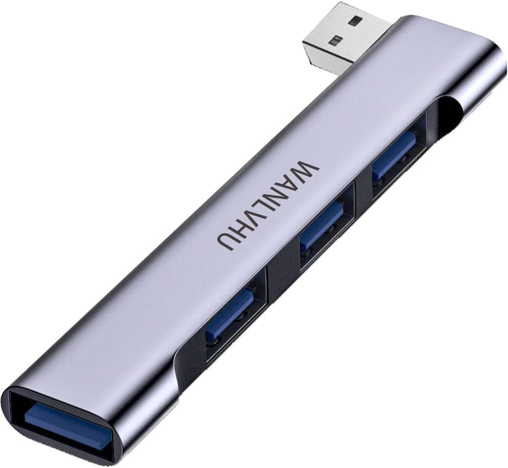 USB Hub for Laptop 4-Port, Portable USB 3.0 Hub USB Splitter, USB Multiport Adapter Expander for MacBook Air/Pro, Laptop, PC, Keyboard, Flash Drive, Mobile HDD (USB Hub for Right)