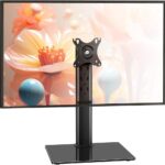 Monitor Stand for 13″–32″ Screens Swivel Computer Monitor Holder Freestanding 5 Height Adjustable TV Stand VESA 80x80mm/95x95mm Holds up to 77lbs
