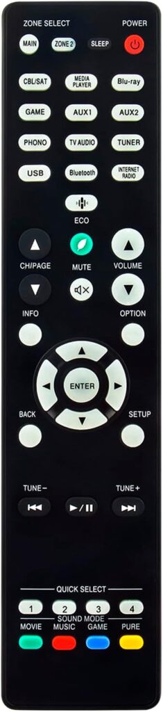 RC-1244 Replace Remote fit for DENON AVR-S760H AVR-X1700H AVR-X1700H-DAB 7.2 Ch 8K Home Theater AV Receiver Ultra HD A/V Surround Receivers