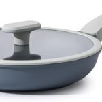 PRICUSIS Nonstick Ceramic Frying Pan with Lid, Non Toxic Skillet, Healthy Egg Pan Nonstick Omelet Pan Chef’s Pan, PTFE PFOA & PFAS Free, Induction Compatible (8Inch W/L)