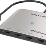 WAVLINK USB C to Quad HDMI 4K Adapter, Universal USB A to HDMI Docking Dual Triple Display Station for Windows, Mac M1/M2/M3/M4, Thunderbolt, USB-C Laptops