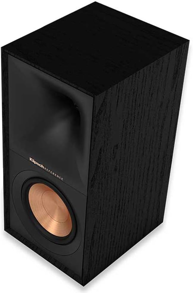 klipsch Reference Next-Generation R-50M Horn-Loaded Bookshelf Speakers with 5.25” Spun-Copper Woofers for Best-in-Class Home Theater Sound in Black