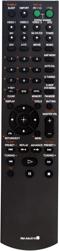 RM-AAU019 Remote Control Replacement Compatible with Sony Home Theater Audio/Video Receiver AV System RM-AAU017 STR-DG600 RM-AAU014 RM-AAU002 RM-AAU027 STR-KS1000 HT-SF2000 HT-SS2000 STR-KS2000