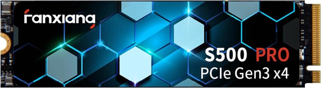 fanxiang S500 Pro 1TB NVMe SSD M.2 PCIe Gen3x4 2280 Internal Solid State Drive, SLC Cache 3D NAND TLC, Up to 3200MB/s, Compatible with Laptop and PC Desktops(Black)