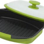 Quick-Heat 39 OZ Microwave Bacon Cooker & Grill Pan with Lid | Multi-Purpose Microwave Cookware for Grilling, Frying, Baking | Portable & Dishwasher Safe for Kitchen, RV, Office, Dorm(Green)