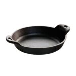 Lodge HMSRD Heat Enhanced and Seasoned Cast Iron Round Mini Server, 14-Ounce, Black