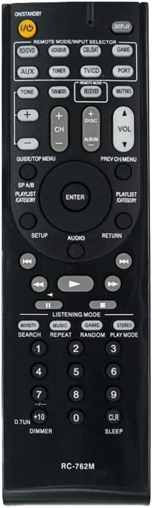 GHUST RC-762M Remote Control Replacement for Onkyo AV Receiver Home Theater System AVX-280 AVX-290 HT-R280 HT-R290 HT-R390 HT-RC230 HT-S3300 HT-S3400