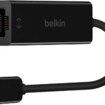 Belkin USB-C to Ethernet Adapter, Gigabit Ethernet Port Compatible w/ USB-C Devices, USB-C to Ethernet Cable for MacBook Pro & Dell XPS 13” Laptops, Ethernet USB-C Hub, Ethernet USB-C Adapter – Black