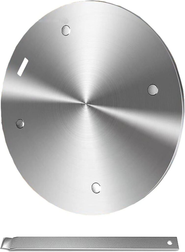 11inch Heat Diffuser Plate, Grourarty Stainless Steel Cooking Induction Adapter Simmer Plate for Electric Gas Glass Cooktop Hob Ring, Induction Cooktop Converter Plate with Handle