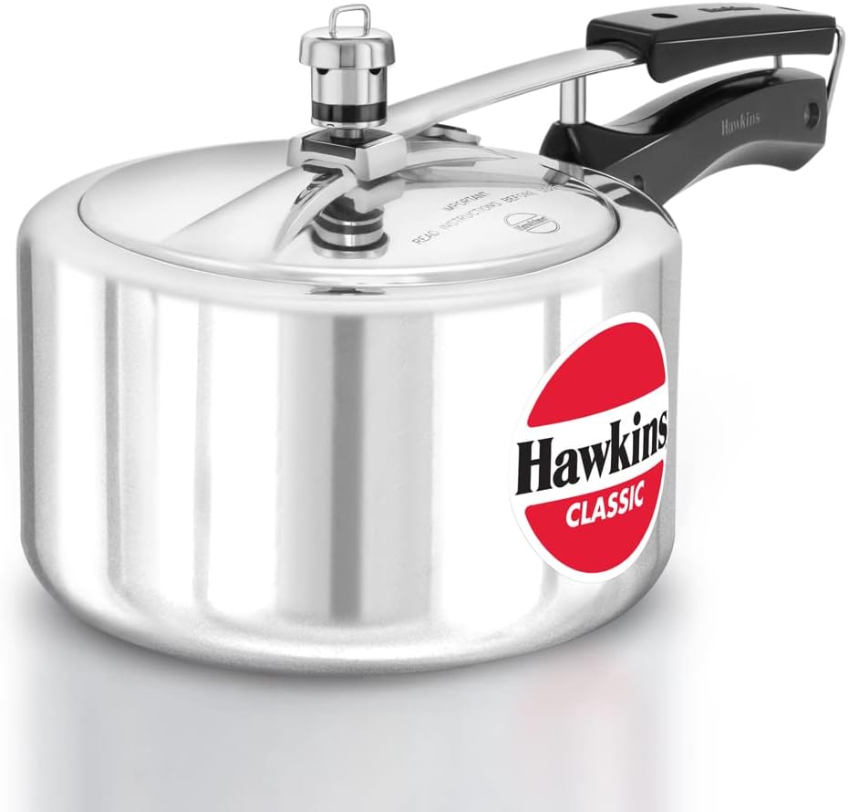 Hawkins Classic 3Liters(Wide) Aluminium Inner Lid Pressure Cooker(Silver)
