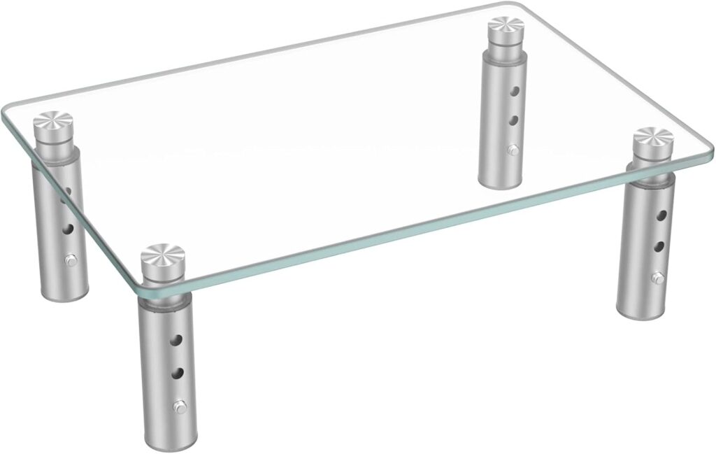 Hemudu Monitor Stand Riser, 3 Height Adjustable Laptop Stand Riser, Monitor Stand Riser for PC, Computer, Laptop Clear