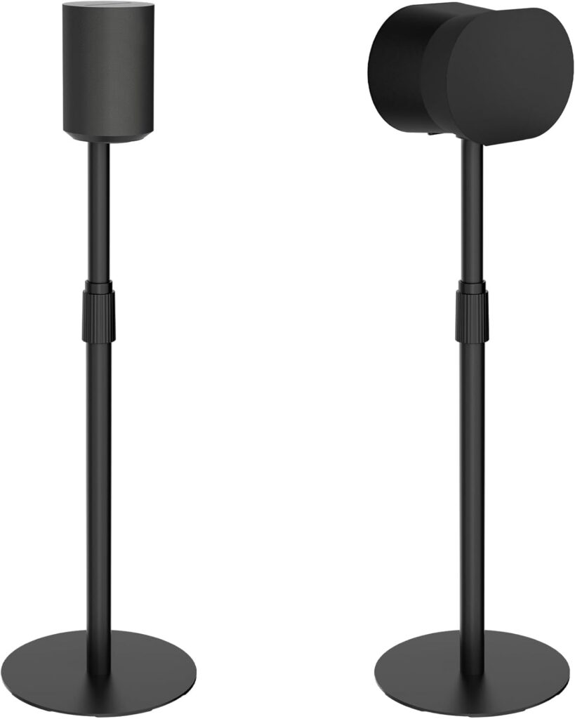 Adjustable Height Speaker Stands Compatible with SONOS Era 300 and Era 100, Height Adjustable up to 42.6”, Floor Stands with Cable Management, Speaker Mount, Black, 2 Pack (Pair)