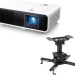 BenQ X500i 4K Ultra HD HDR 4LED Short-Throw DLP Gaming Projector, Bundle with H&A Ceiling Mount