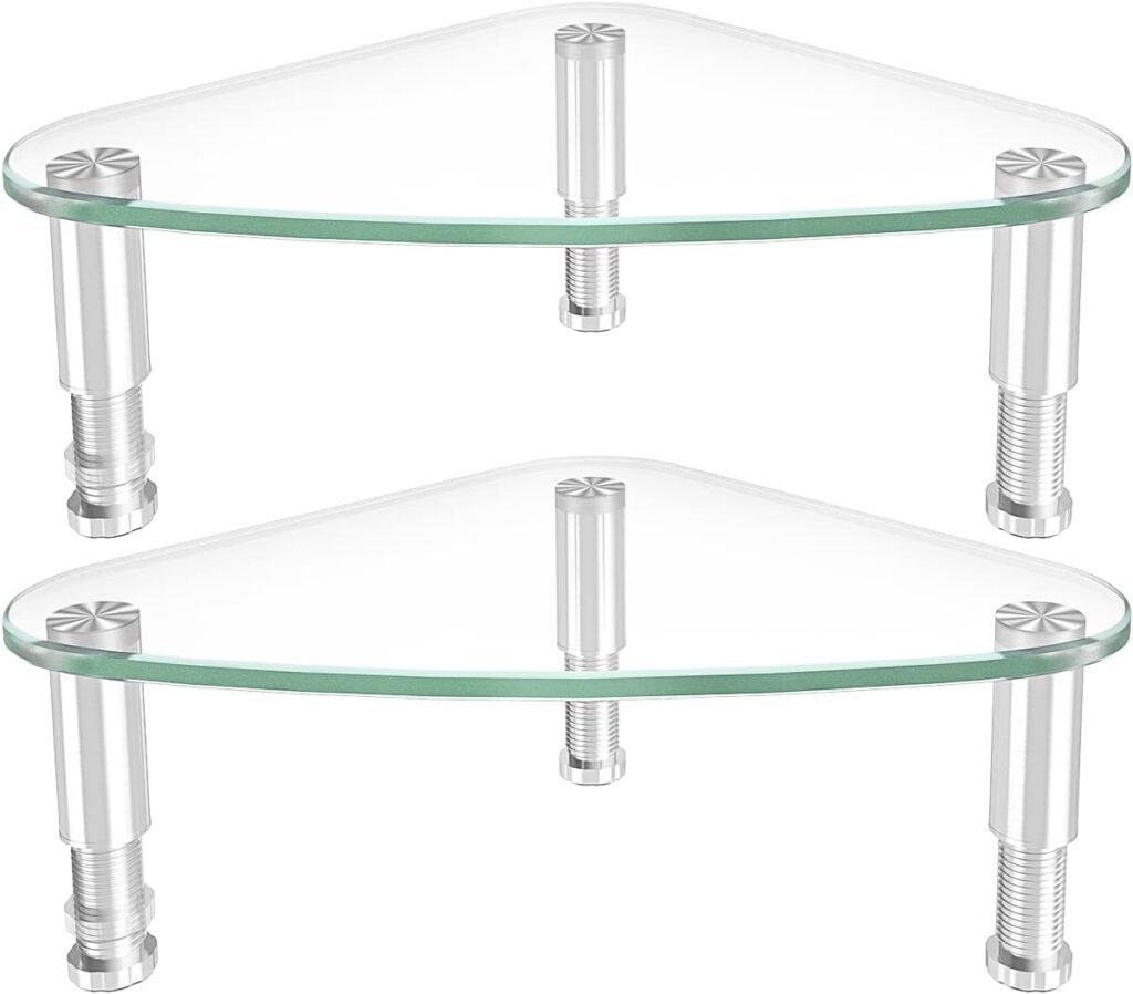 Hemudu 2 Pack Computer Monitor Riser | Triangle Desktop Universal Corner Stand for Computer Monitor & Laptop HD01T-203