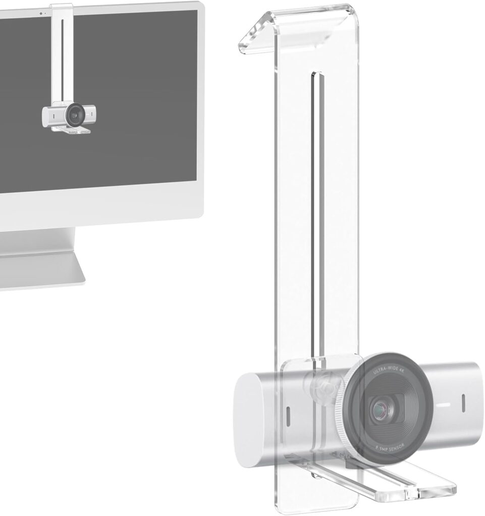Center Screen/Middle Screen Webcam Mount, Position Webcam Anywhere on Monitor, Laptop Screen, Compatible with Logitech MX Brio, C920x, C922, C930 Webcams
