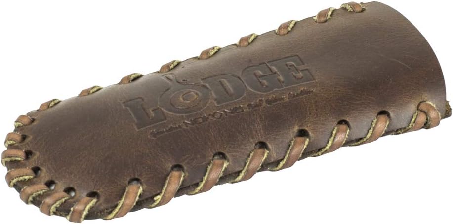 Lodge Nokona Leather Hot Handle Holder – Premium Ball Glove Leather Hot Handle Holder Designed for Traditional Lodge Cast Iron Products – Reusable Heat Protection Up to 600° – Brown