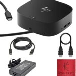 HP Docking Station for Laptop Dual Monitor and Charging – 5TW10AA / 5TW10UT / 5TW10AA#ABB USB-C G5 Dock with 120W + HDMI Cable + DisplayPort Cable (Renewed)