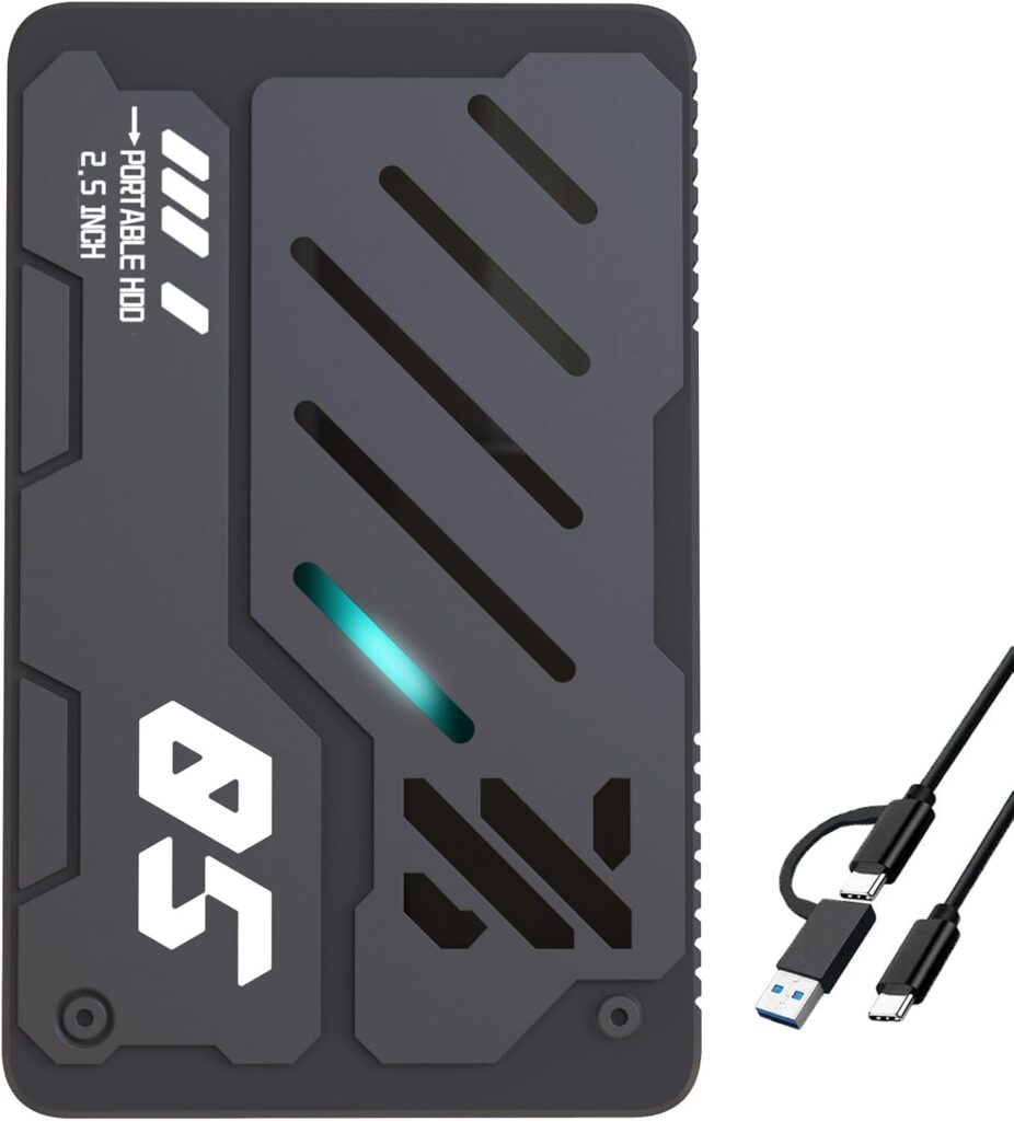 Ultra Slim Portable External Hard Drive USB 3.1 Type C HDD Storage for PC, Laptop, Mac, Xbox one, PS4, PS5 (500GB)