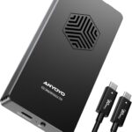 ANYOYO 80Gbps M.2 NVMe SSD Enclosure with Cooling Fan, Aluminium Alloy Enclosure Compatible with Thunderbolt 5/4/3/USB4, Support M/B+M Key SSD, Tool-Free Installation