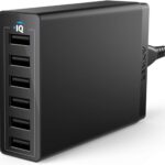 Anker Charger, 60W 6 Port USB Charging Station, PowerPort 6 Multi USB Charger for iPhone 14/13 Series, iPad Pro/Air/Mini, Galaxy S23/S22/S21, Note 20 Ultra, LG, HTC, and More