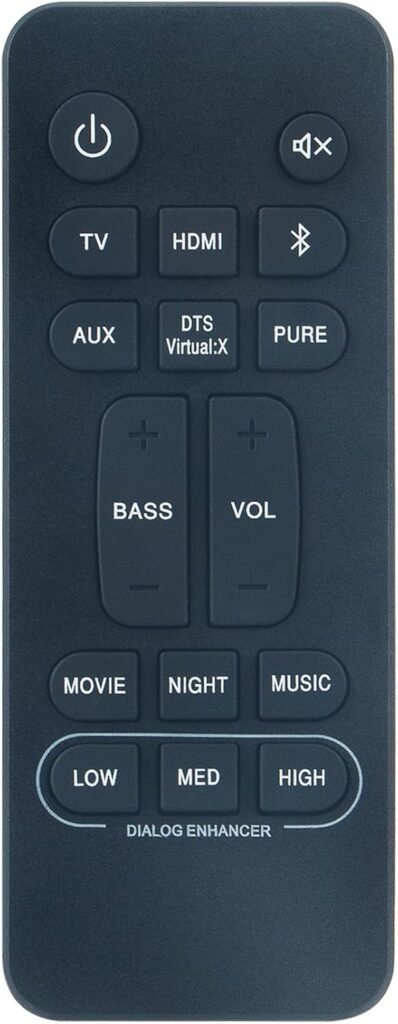RC-1236 Replacement Remote Control Applicable for Denon Sound Bar DHT-S216 DHT-S216H DHTS216 DHTS216H DHT-S517 DHTS517 Home Theater Soundbar