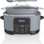 Ninja MC1001 Foodi PossibleCooker PRO 8.5 Quart Multi-Cooker, with 8-in-1 Slow Cooker, Dutch Oven, Steamer, Glass Lid Integrated Spoon, Nonstick, Oven Safe Pot to 500°F, Sea Salt Gray