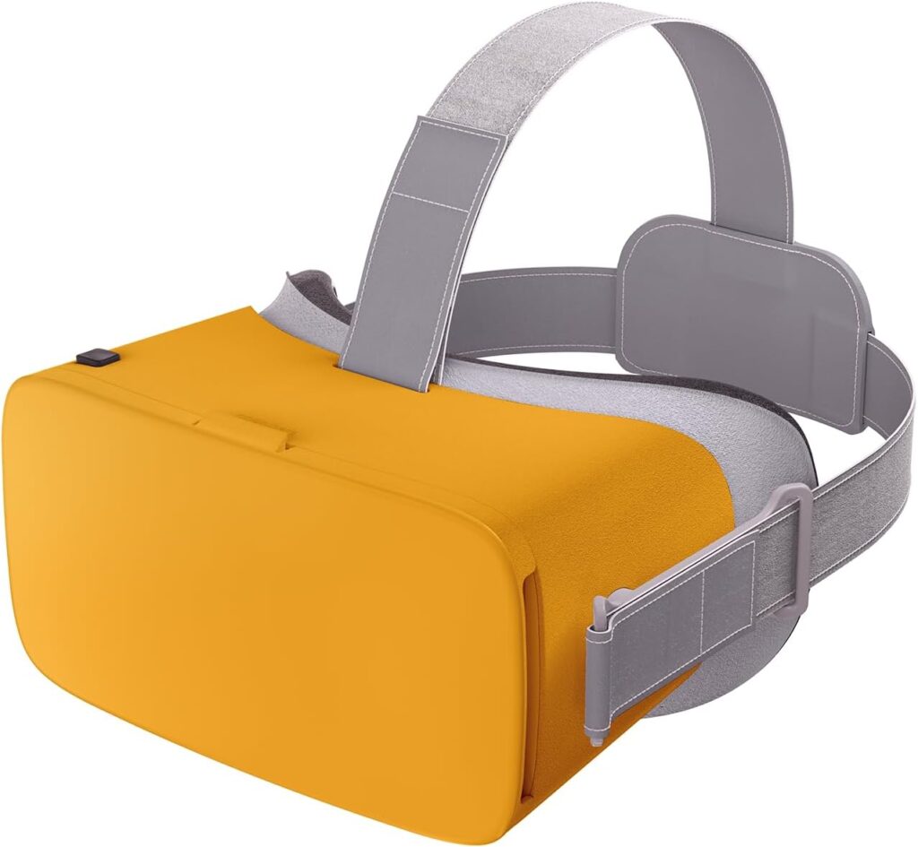 VR Headset for Phone, Anti-Blue Eyes Protected HD Lenses – Amber Yellow