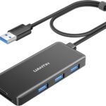 USB Hub for Laptop | 5-Port USBA Splitter with 3*USB-A 3.0 and SD/TF Card Reader 2FT Braided Nylon Cable, Multi-Port USB Extender for PC, MacBook, Mac mini, Surface, Desktop