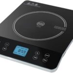 Crux Portable Induction Cooktop, Electric Hot Plate, Programmable Single Burner with Touchscreen LCD Display, Temperature Control, and Auto Shut Off, 1800 Watt, Black