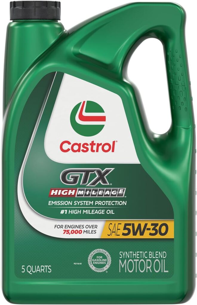 Castrol GTX High Mileage 5W-30 Synthetic Blend Motor Oil, 5 Quarts