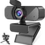 1080P USB Webcam with Dual Mics & Privacy Cover, Autofocus Plug-and-Play Computer Camera, Wide-Angle, Low-Light, Adjustable Clip & 1/4″ Tripod; for Zoom/Teams/Google Meet/OBS on Windows/Mac