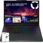 Lenovo Legion 5 15.1″ OLED WQXGA 165HZ Gaming Notebook, AMD Ryzen 7 260 32GB RAM 1TB SSD, NVIDIA GeForce RTX 5060, Win11 Pro & Office Lifetime License, Eclipse Black + 2TB Flash Drive, W/GaLiMu