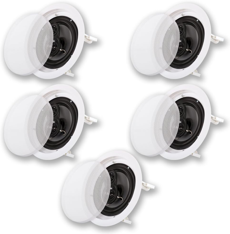 Acoustic Audio CS-IC63 in Ceiling 6.5″ Home Theater 5 Speaker Set 3 Way 1500 Watt CS-IC63-5S