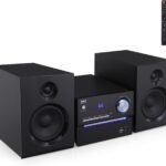 Pyle CD/DVD P.M.P.O Stereo System, 3-pc Wireless BT Streaming 6 Ohm Two-Way Wooden Speaker Box and Subwoofer, Digital Amplifier IC with MP3, USB, FM Radio, Bass Reflex Speaker