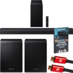Samsung B-Series Soundbar HW-B750F 5.1 ch Subwoofer (2025) Bundle with SWA-9250S Wireless Rear Speakers, 2X 4K HDMI Cable and Deco Gear Complete Home Theater Beginner’s Guidebook