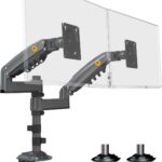 NB North Bayou Dual Monitor Desk Mount Stand Full Motion Swivel Computer Monitor Arm Fits 2 Screens up to 27” with Load Capacity 4.4~19.8lbs for Each Monitor H180-G