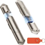 MOVE SPEED USB Drive 512GB External SSD 1000MB/s USB 3.2 Gen2+USB C Dual Ports Portable Zinc Alloy Thumb Drive Stick, External Drive with Metal Casing for iPhone 15/16/17 Series/Mac/Android Phone