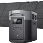 EF ECOFLOW Solar Generator DELTA 2 Max 2048Wh with 220W Solar Panel, LiFePO4 Battery Portable Power Station, Up to 3400W AC Output, AC + Solar Fast Dual Charging 0-100% in 1 Hr For Outdoor Camping RV