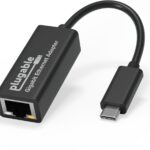 Plugable USB C to Ethernet Adapter, Fast and Reliable Thunderbolt or USB C to Gigabit Ethernet Adapter, Compatible with Windows, Mac, iPhone 15, ChromeOS, Dell XPS, Switch