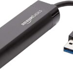 Amazon Basics USB 3.0 to 10/100/1000 Gigabit Ethernet Internet Adapter, Black