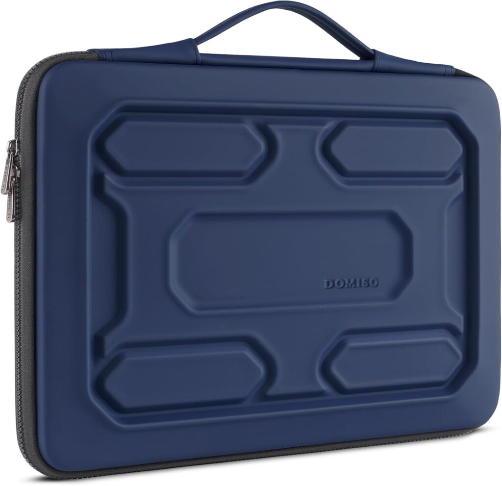 DOMISO 15.6 inch Laptop Sleeve with Handle Shockproof Waterproof EVA Protective Case for 15.6″ Yoga 720 IdeaPad 310 320 ThinkPad T570/Legion 5 Gen 6/HP Envy 15/15.6″ Notebooks, Dark Blue