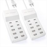 USB Charging Station, 10 Ports Family-Sized USB C Charger Block,USB Power Strip for Smart Phone Tablet Laptop Computer(2 Pcs)